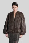 Rotate Birger Christensen Bomber Jacket In Brown Polyester In Brown