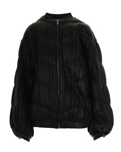 Rotate Birger Christensen Bomber Plissettato Nero