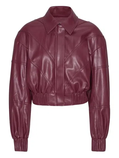 Rotate Birger Christensen Rotate Burgundy Polyester Bomber Jacket In Pink
