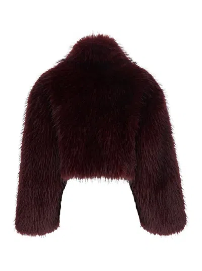 ROTATE BIRGER CHRISTENSEN BORDEAUX CROPPED FUR JACKET WITH CONCEALED FRONT CLOSURE IN FAUX-FUR WOMAN