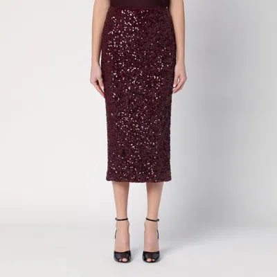 ROTATE BIRGER CHRISTENSEN BORDEAUX PENCIL SKIRT WITH SEQUINS