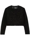 Rotate Birger Christensen Chic Boucle Loop Crop Jacket In Black