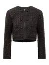 Rotate Birger Christensen Boucle Crop Jacket In Black