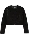 Rotate Birger Christensen Chic Boucle Loop Crop Jacket In Black