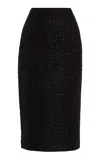 Rotate Birger Christensen Rotate Black Wool Blend Sequin Bouclé Pencil Maxi Skirt