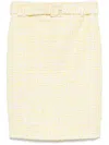 Rotate Birger Christensen Bouclé Midi Skirt In Yellow