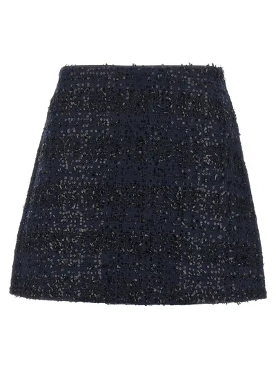 Rotate Birger Christensen 'bouclé Mini' Skirt In Blue