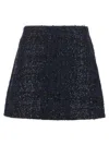 Rotate Birger Christensen Mesh Midi Skirt With Floral Bead Embroidery In Blue