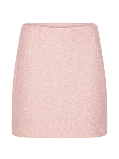Rotate Birger Christensen Boucle Mini Skirt In Pink