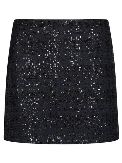 Rotate Birger Christensen Boucle Navy Skirt In Animal Print
