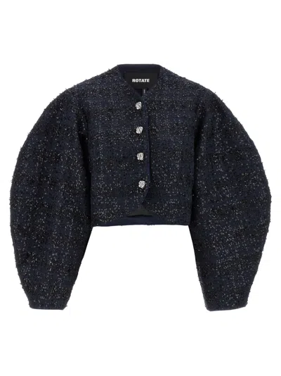 Rotate Birger Christensen 'bouclé Short' Blazer In Black