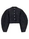 Rotate Birger Christensen Sequin-embellished Puff-sleeve Jacket In Multi
