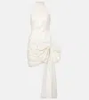 Rotate Birger Christensen Bow-detail Halterneck Satin Minidress In White