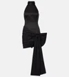 Rotate Birger Christensen Rotate Dress With Bow In Black Polyester In Black