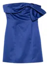 Rotate Birger Christensen Bow-detail Strapless Dress In Blue