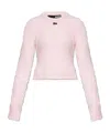 Rotate Birger Christensen Rotate Bow Detail Textured Knitwear In Pink