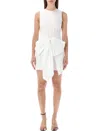Rotate Birger Christensen Bow Mini Dress In White