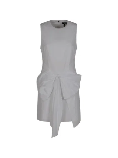 Rotate Birger Christensen Bow Sleeveless Mini Dress In Gray