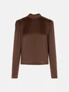 Rotate Birger Christensen 'bowina' Brown Polyester Blouse In Brown