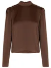 Rotate Birger Christensen 'bowina' Brown Polyester Blouse In Brown