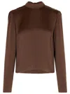 Rotate Birger Christensen 'bowina' Brown Polyester Blouse In Brown