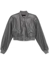 Rotate Birger Christensen Braided Cropped Jacket In Grey