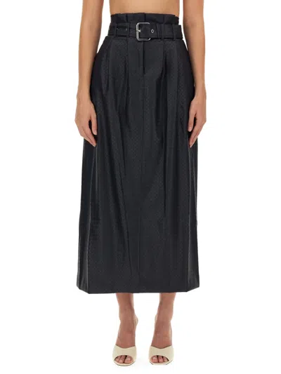 Rotate Birger Christensen Braided Skirt In Black