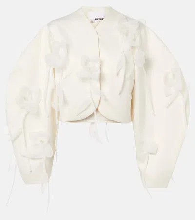 Rotate Birger Christensen Bridal Floral-appliqué Jacket In White