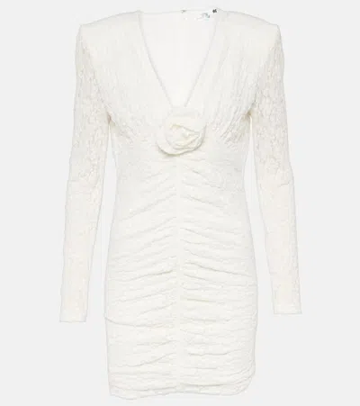 Rotate Birger Christensen Bridal Floral-appliqué Lace Minidress In Beige