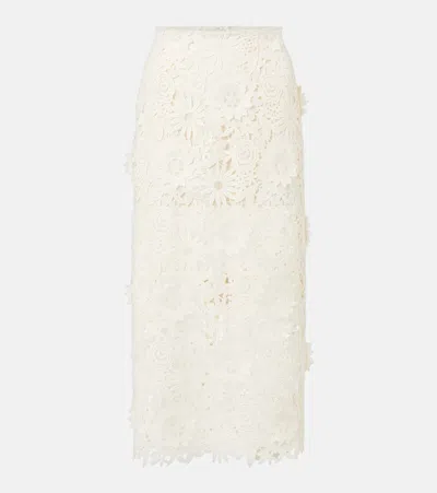 Rotate Birger Christensen Bridal Lace Pencil Skirt In White