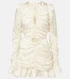 Rotate Birger Christensen Bridal Ruched Silk Satin Minidress In White