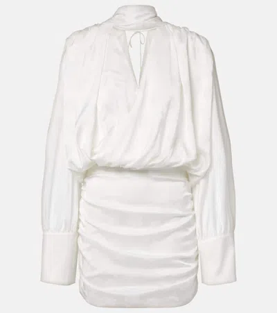 Rotate Birger Christensen Bridal Scarf-detail Satin Minidress In White