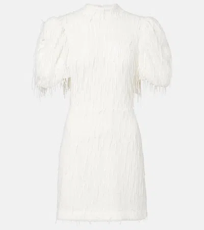 Rotate Birger Christensen Bridal Sequined Puff-sleeve Minidress In White