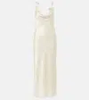 Rotate Birger Christensen Bridal Silk Satin Jacquard Midi Dress In White