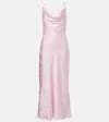 Rotate Birger Christensen Bridal Silk Satin Midi Dress In Pink