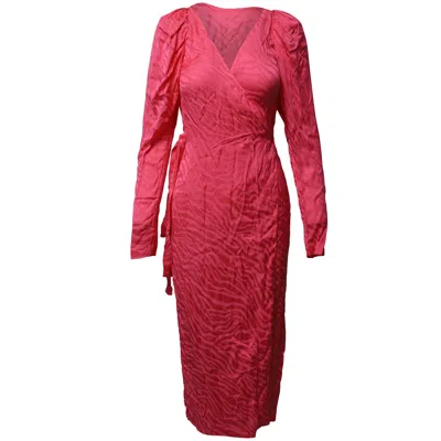 Rotate Birger Christensen Bridget Long-sleeved Midi Dress In Pink Viscose