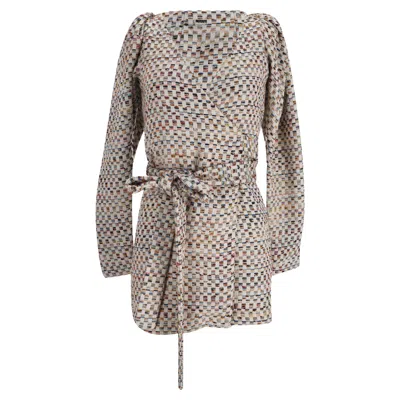 Rotate Birger Christensen Bridget Woven Accent Mini Dress In Multicolor Cotton