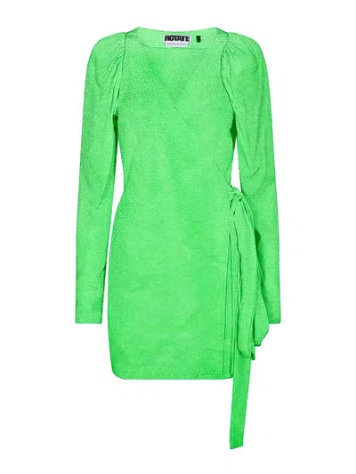 Rotate Birger Christensen Bridget Wrap Dress In Green