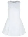 Rotate Birger Christensen Bright White Cotton Poplin Mini Dress In White