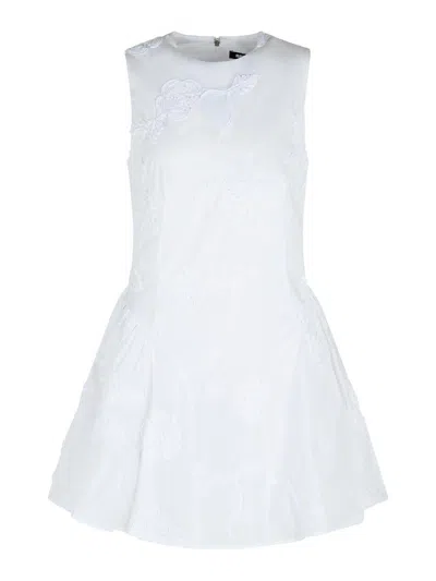 ROTATE BIRGER CHRISTENSEN BRIGHT WHITE COTTON POPLIN MINI DRESS