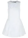 Rotate Birger Christensen Rotate Bright White Cotton Poplin Mini Dress In White