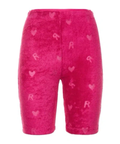 Rotate Birger Christensen Brigitte Viscose Blend Cycling Shorts In Pink