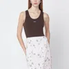 Rotate Birger Christensen Brown Cotton-blend Tank Top In Brown