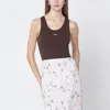 Rotate Birger Christensen Brown Cotton-blend Tank Top In Brown