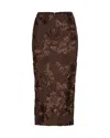 Rotate Birger Christensen Rotate Birgerchristensen Flower Mesh Pencil Skirt In Brown