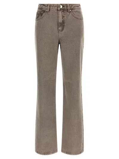 Rotate Birger Christensen Straight-leg Denim Jeans In Brown