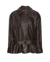 Rotate Birger Christensen Rotate Birgerchristensen Biker Jacket In Lamb Leather In Dark Brown In Brown