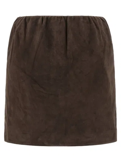 Rotate Birger Christensen Rotate Leather Mini Skirt In Black