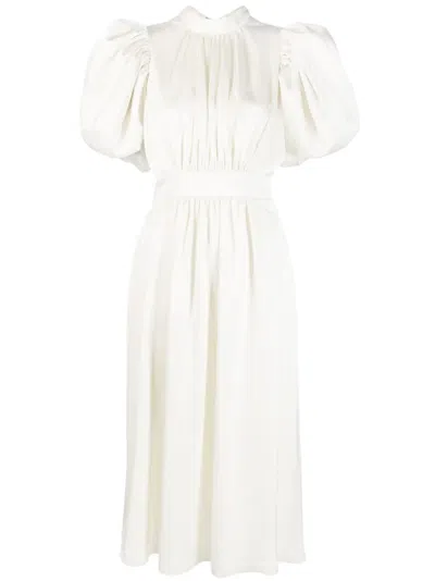 Rotate Birger Christensen Bubble Sleeve Dress In White