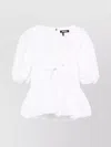 Rotate Birger Christensen Rotate Bubble Top With Puff Sleeves And V-neck Detail
